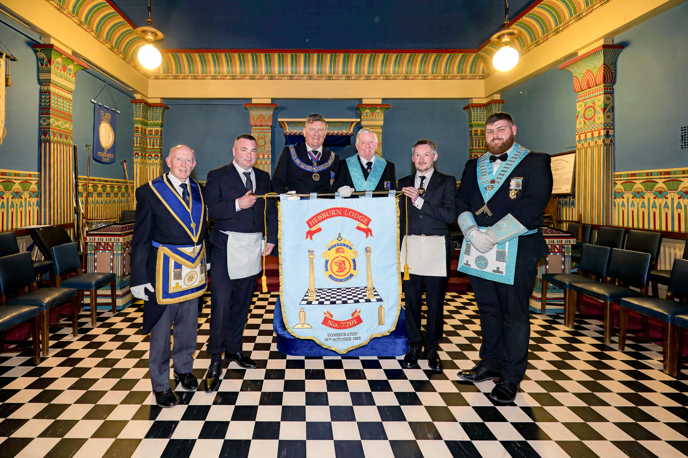 Hebburn Lodge Celebrates Double Initiation and Banner Dedication