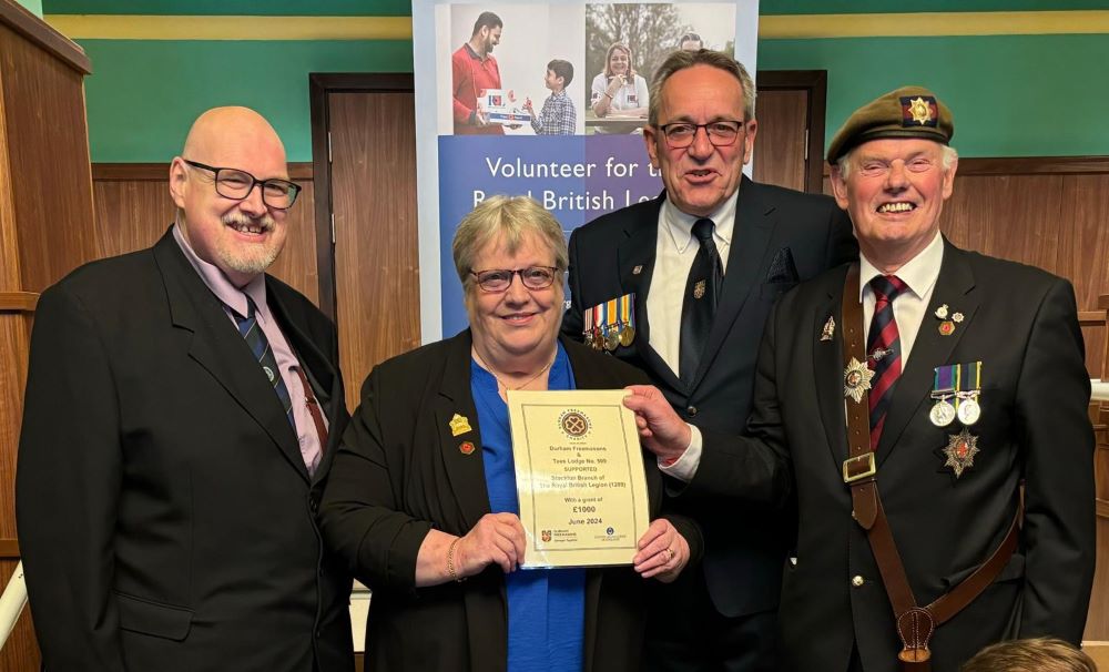 Durham Freemasons Support Royal British Legion Stockton branch